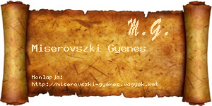 Miserovszki Gyenes névjegykártya